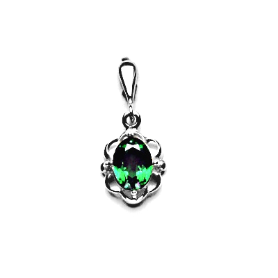 Zlatý přívěsek, zirkon emerald, bílé zlato, P 1140/22