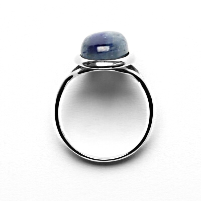 Zlatý prsten, přírodní kyanit, bílé zlato, T 1454 m