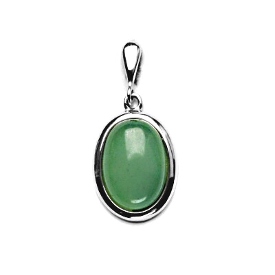 Zlatý přívěsek, přírodní avanturin, bílé zlato, P 1454/22