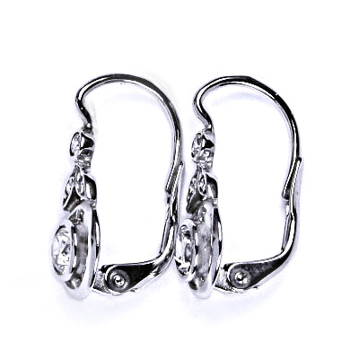 Zlaté náušnice, bílé zlato, čiré zirkony - NK 1464