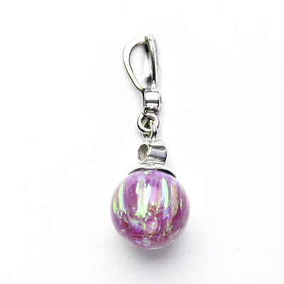 Zlatý přívěsek, syntetický růžový opál, čiré zirkony, bílé zlato, P 43/40