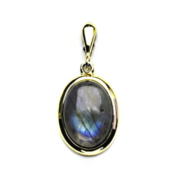 Zlatý přívěsek, přírodní labradorit, žluté zlato, P 1454/22