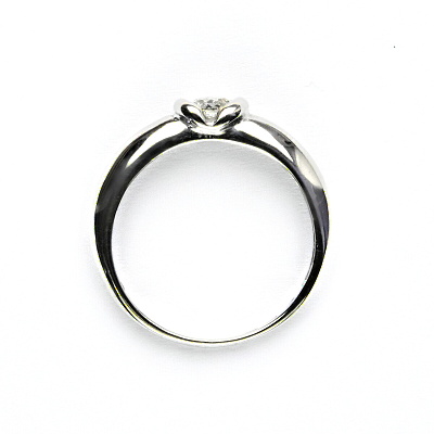 Zlatý prsten, diamant S.1/I, bílé zlato, VR 8