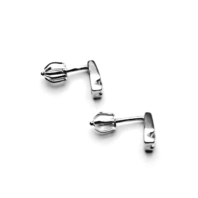 Zlaté náušnice, čirý zirkon, bílé zlato, NŠ 1097