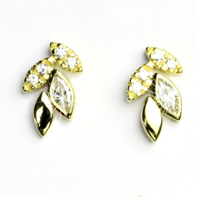 Sada zlatých šperků VE 87, VP 90, VR 10, čiré zirkony, žluté zlato