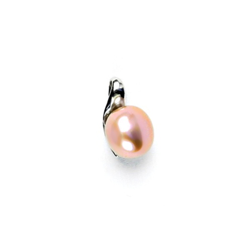 Zlatý přívěsek, přírodní růžová perla 8 mm, bílé zlato, P 1104