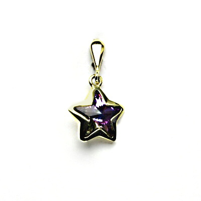 Zlatý přívěsek, Swarovski krystal vitrail light, žluté zlato, P 1325
