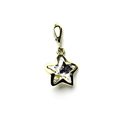 Zlatý přívěsek, Swarovski krystal čirý, žluté zlato, P 1325