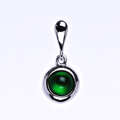 Zlatý přívěsek, bílé/žluté zlato, přírodní kámen Green agate 6 mm , P 1471