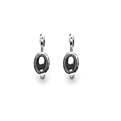 Zlaté náušnice, bílé i žluté zlato, přírodní Hematit 6x4 mm , NK 1353