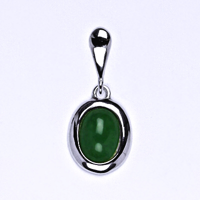 Zlatý přívěsek, přírodní Avanturin 8x6 mm , bílé i žluté zlato, P 1355/22