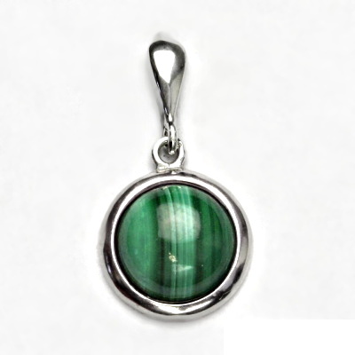 Zlatý přívěsek, přírodní Malachit 10 mm, bílé i žluté zlato, P 1452/22