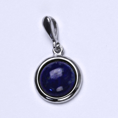 Zlatý přívěsek, přírodní kámen Lapis lazuli 10 mm, bílé i žluté zlato, P 1452/22