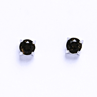 Zlaté náušnice, přírodní Záhněda 5 mm, bílé zlato - NŠ 1251