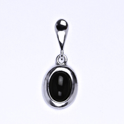 Zlatý přívěsek, přírodní Onyx 7x5 mm , bílé i žluté zlato P 1354/22