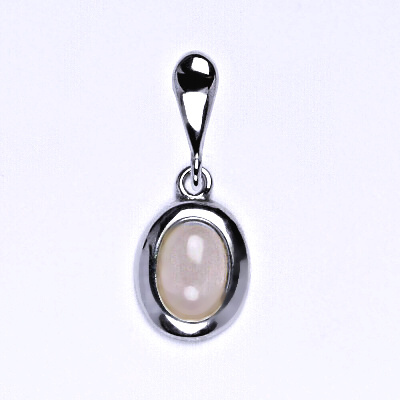 Zlatý přívěsek, přírodní Růženín 7x5 mm , bílé i žluté zlato P 1354/22
