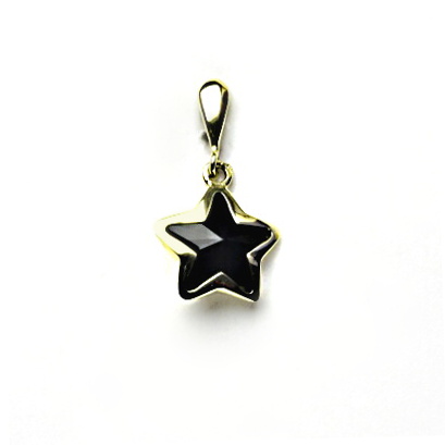 Zlatý přívěsek, Swarovski jet, žluté zlato, P 1325