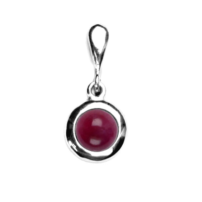 Zlatý přívěsek, bílé/žluté zlato, přírodní kámen Rubín 6 mm , P 1471