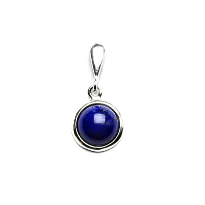 Zlatý přívěsek bílé i žluté zlato , přírodní Lapis lazuli 8 mm - P 1503/22