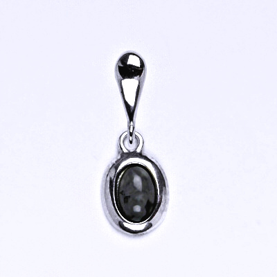 Zlatý přívěsek, bílé i žluté zlato , přírodní Obsidián 6x4 - P 1353