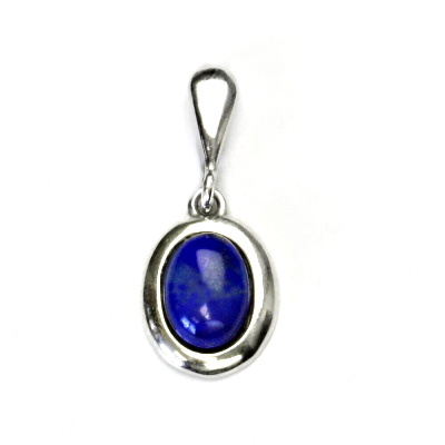 Zlatý přívěsek, přírodní Lapis lazuli 8x6 mm , bílé i žluté zlato, P 1355/22