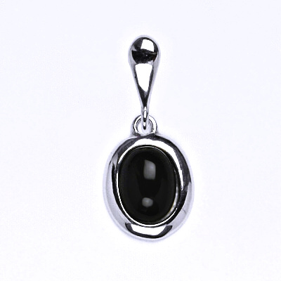 Zlatý přívěsek, přírodní Onyx 8x6 mm , bílé i žluté zlato, P 1355/22