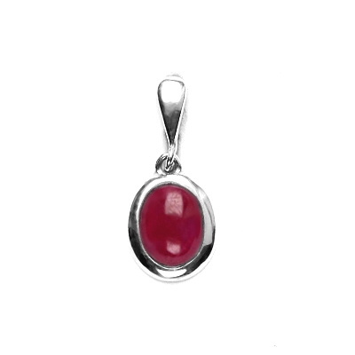 Zlatý přívěsek, přírodní Rubín AA+ 8x6 mm , bílé i žluté zlato, P 1355/22