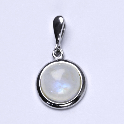 Zlatý přívěsek, přírodní Měsíční kámen 10 mm, bílé i žluté zlato, P 1452/22