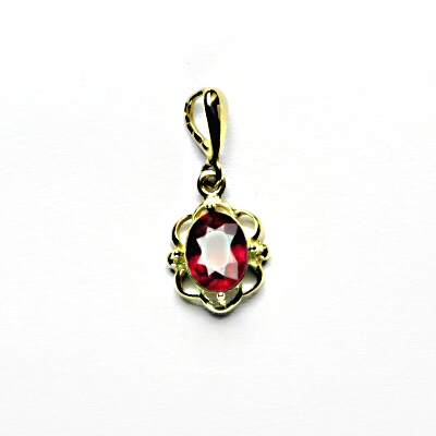 Zlatý přívěsek, přírodní rubín, žluté zlato, P 1140/22