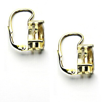 Zlaté náušnice, přírodní citrín, slza 12x8 mm , žluté i bílé zlato, NK 1360