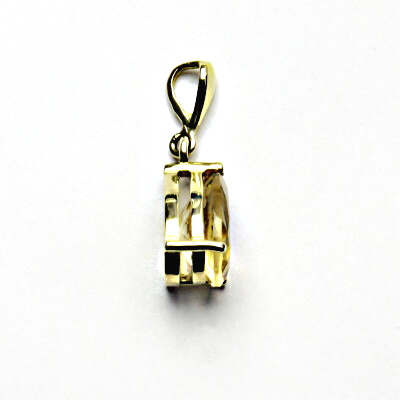 Zlatý přívěsek, přírodní citrín slza 12x8 mm, žluté i bílé zlato, P 1360