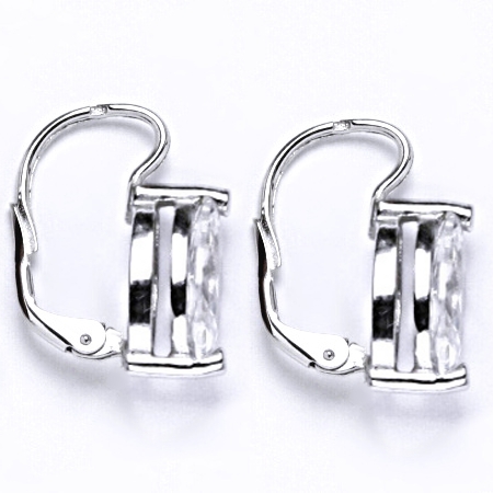 Zlaté náušnice, čirý zirkon 12x6, bílé i žluté zlato, NK 1363