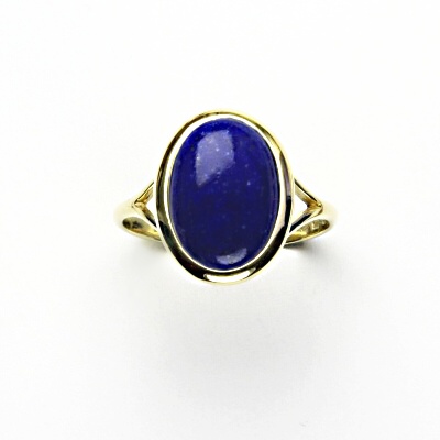 Zlatý prsten, přírodní lapis lazuli, žluté zlato, T 1454