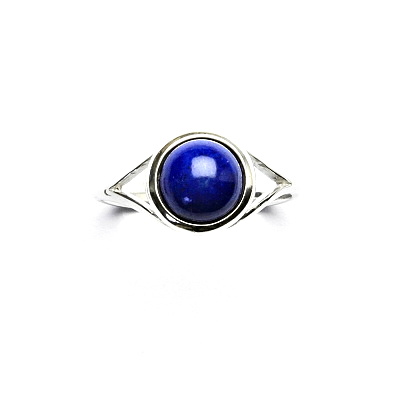 Zlatý prsten bílé i žluté zlato , přírodní kámen Lapis lazuli 8 mm - T 1503
