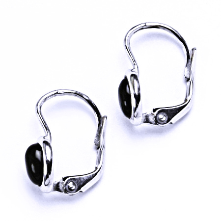 Zlaté náušnice, bílé i žluté zlato, přírodní Onyx 6x4 mm , NK 1353