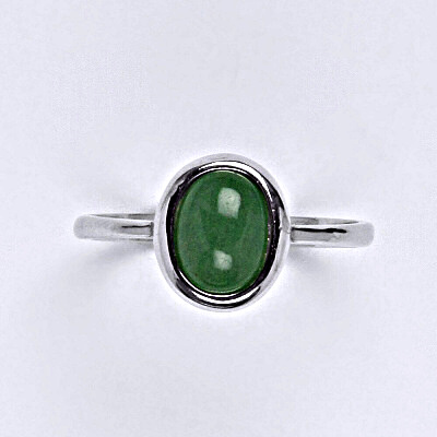 Zlatý prsten, přírodní Avanturin 8x6 mm , bílé i žluté zlato, T 1355
