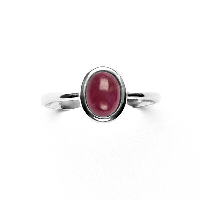 Zlatý prsten, přírodní Rubín AA+ 8x6 mm , bílé i žluté zlato, T 1355