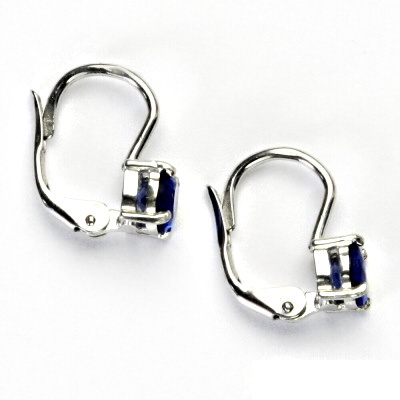 Zlaté náušnice, zirkon spinel 5 mm , bílé zlato - NK 1251