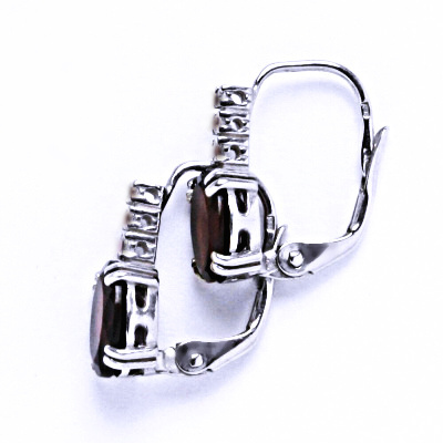 Zlaté náušnice , bílé i žluté zlato ,přírodní granáty - VE 8 