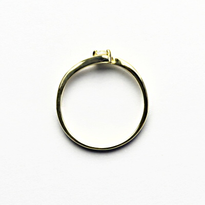 Zlatý prsten s čirým zirkonem, žluté zlato, VR 38