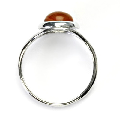 Zlatý prsten bílé i žluté zlato , přírodní kámen Karneol 8 mm - T 1503