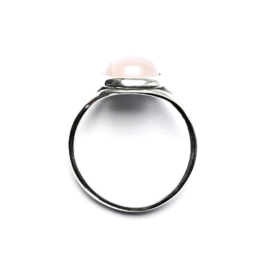 Zlatý prsten bílé i žluté zlato , přírodní kámen Růženín 8 mm - T 1503