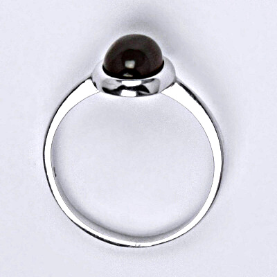 Zlatý prsten, přírodní Granát 8x6 mm , bílé i žluté zlato, T 1355
