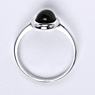Zlatý prsten, přírodní Onyx 8x6 mm , bílé i žluté zlato, T 1355