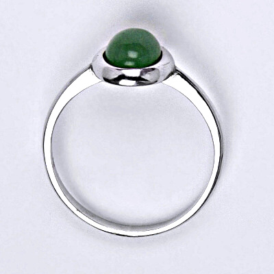Zlatý prsten, přírodní Avanturin 8x6 mm , bílé i žluté zlato, T 1355