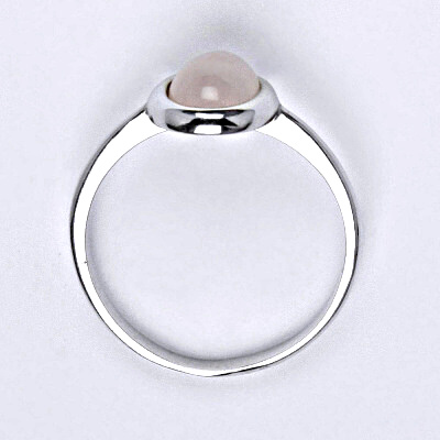 Zlatý prsten, přírodní Růženín 8x6 mm , bílé i žluté zlato, T 1355