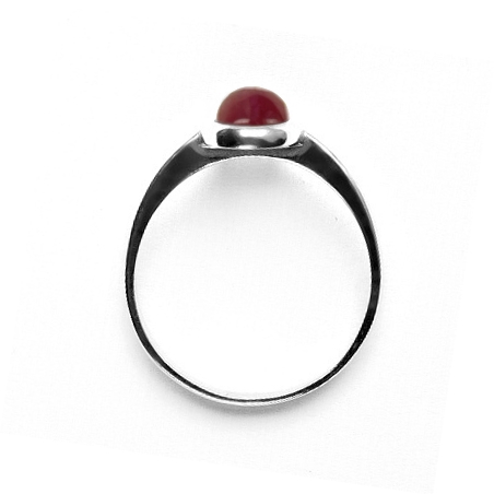 Zlatý prsten, přírodní Rubín AA+ 8x6 mm , bílé i žluté zlato, T 1355