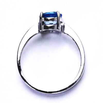 Zlatý prsten, bílé i žluté zlato, přírodní Topaz swiss 8 mm - T 1357