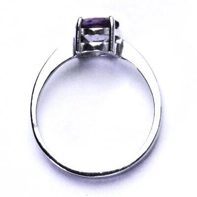 Zlatý prsten, bílé i žluté zlato, přírodní Ametyst světlý 8 mm - T 1357