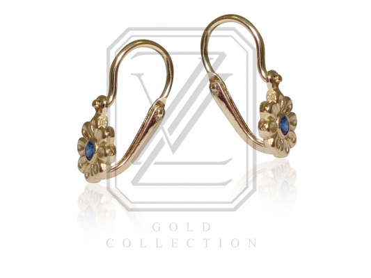 Dětské náušnice zlaté, žluté zlato se zirkony - VE 175